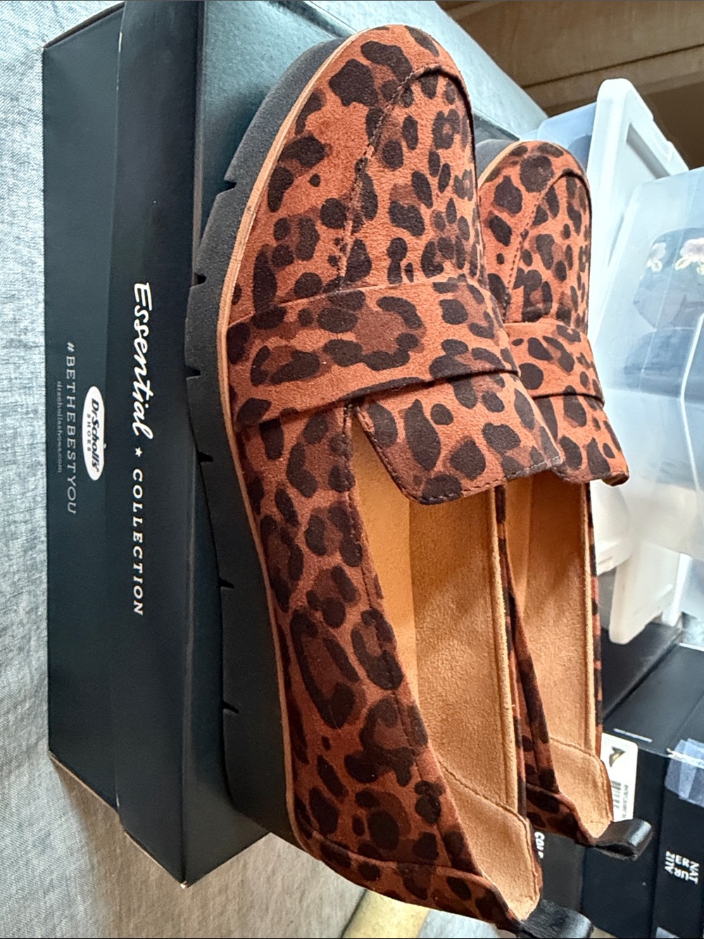 Leopard Print Loafers in Brown - Women's